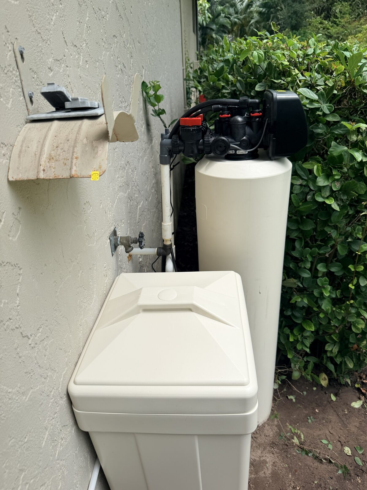 Custom-built water treatment system installed outdoors